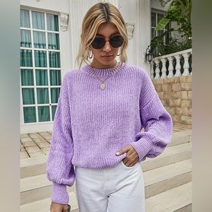 SHEIN purple soft sweater